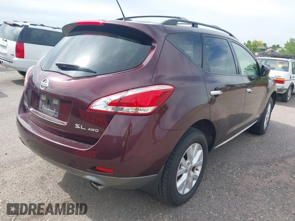 2014 Nissan Murano S with VIN JN8AZ1MW5EW529631, listed as a IAAI auction lot 42385719 with 168,182 mi miles and . Bid and sale history available at DreamBid. Image 4.