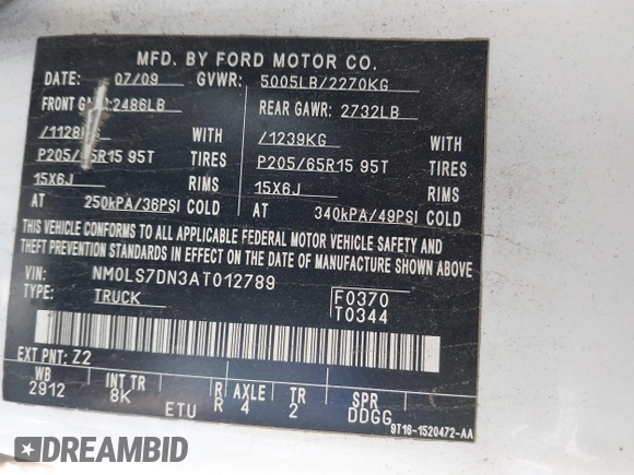 2010 Ford Transit Connect XLT с VIN NM0LS7DN3AT012789, выставлен на аукционе IAAI как лот 42232959 с пробегом 184 455 миль миль и . История ставок и продаж доступна на DreamBid. Изображение 9.