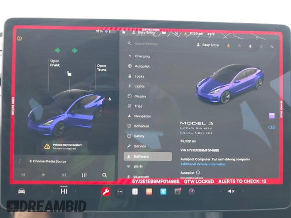 2021 Tesla Model 3 Long Range z VIN 5YJ3E1EB9MF014985, wystawiony jako IAAI lot #41672208 z przebiegiem 52 222 mil mil oraz . Historia ofert i sprzedaży dostępna na DreamBid. Obrazek 18.