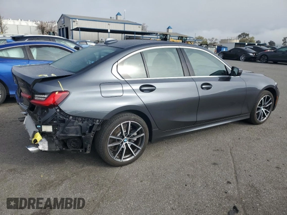 2021 BMW 3 Series 330i with VIN 3MW5R1J08M8B53217, listed as a Copart auction lot 48340395 with 14,571 mi miles and Salvage Title. Bid and sale history available at carsss.com. Image 3.