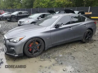 2020 Infiniti Q50 Red Sport 400 with VIN JN1FV7AR0LM660251, listed as a Copart auction lot 72771624 with 39,974 mi miles and Salvage Title. Bid and sale history available at carsss.com. Image 1.