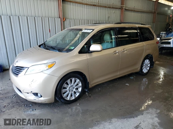 2011 Toyota Sienna XLE with VIN 5TDDK3DC7BS009764, listed as a Copart auction lot 59179775 with 197,145 mi miles and Salvage title. Bid and sale history available at DreamBid. Image 1.