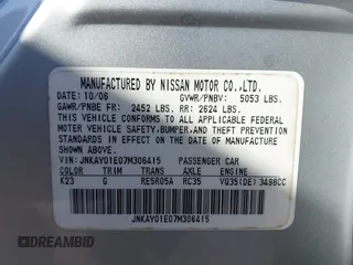 2007 Infiniti M Sport with VIN JNKAY01E07M306415, listed as a IAAI auction lot 41766429 with 137,714 mi miles. Bid and sale history available at carsss.com. Image 9.