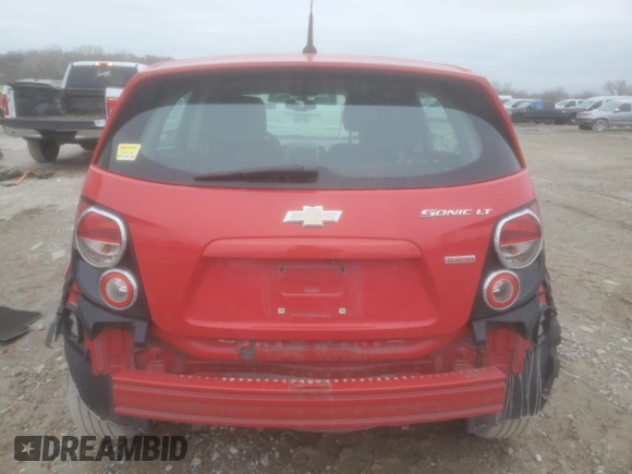 2014 Chevrolet Sonic LT with VIN 1G1JC6SB1E4196455, listed as a Copart auction lot 44398885 with 59,348 mi miles and Salvage Title. Bid and sale history available at carsss.com. Image 6.