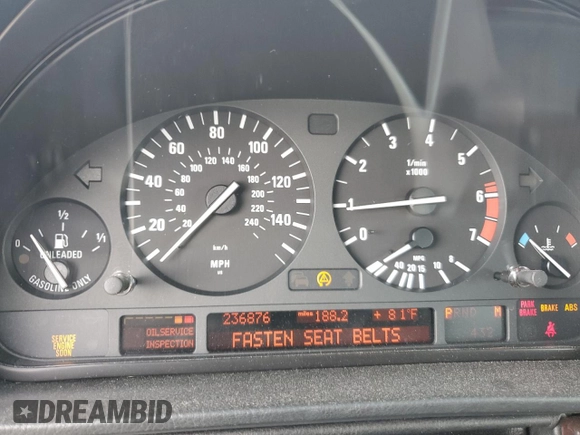 2001 BMW 7 Series 740iL with VIN WBAGH83471DP25381, listed as a Copart auction lot 82476994 with 236,876 mi miles and Clean Title. Bid and sale history available at carsss.com. Image 9.