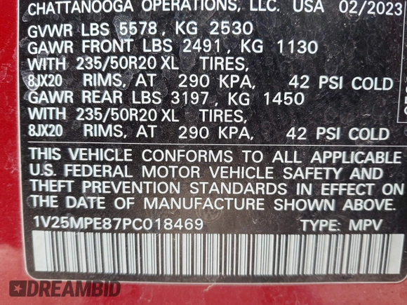 2023 Volkswagen ID.4 S z VIN 1V25MPE87PC018469, wystawiony jako IAAI lot #41243255 z przebiegiem 11 728 mil mil oraz . Historia ofert i sprzedaży dostępna na DreamBid. Obrazek 9.