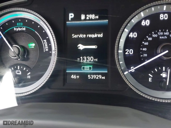 2023 Hyundai Sonata Hybrid SEL with VIN KMHL34JJXPA054067, listed as a IAAI auction lot 41573621 with 53,929 mi miles. Bid and sale history available at carsss.com. Image 15.