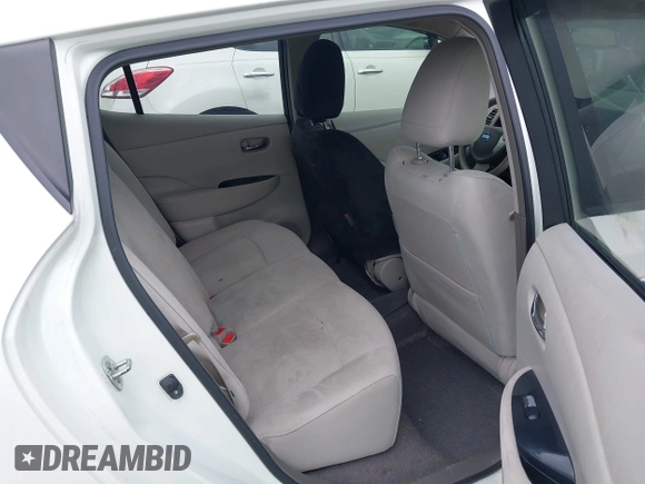 2012 Nissan LEAF SL with VIN JN1AZ0CP5CT015067, listed as a IAAI auction lot 42120094 with 57,793 mi miles. Bid and sale history available at carsss.com. Image 8.