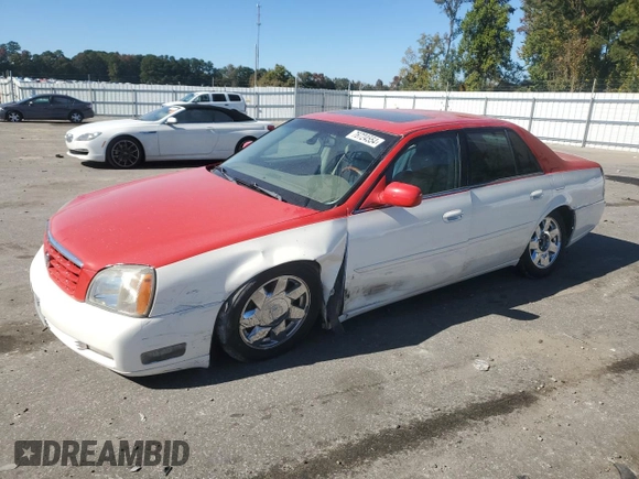 2002 Cadillac DeVille DTS with VIN 1G6KF57942U231877, listed as a Copart auction lot 76724554 with 180,082 mi miles and Salvage Title. Bid and sale history available at carsss.com. Image 1.