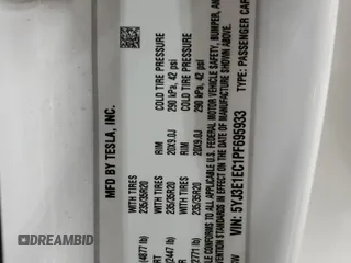 2023 Tesla Model 3 Performance with VIN 5YJ3E1EC1PF695933, listed as a Copart auction lot 47872315 with 19,379 mi miles and Salvage Title. Bid and sale history available at carsss.com. Image 14.