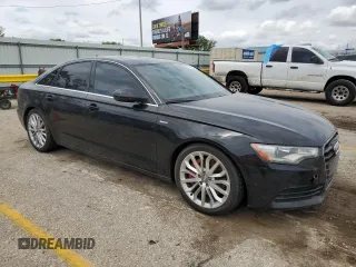 2012 Audi A6 Premium Plus with VIN WAUGGAFC8CN071789, listed as a Copart auction lot 53556854 with 147,563 mi miles and Salvage title. Bid and sale history available at DreamBid. Image 4.