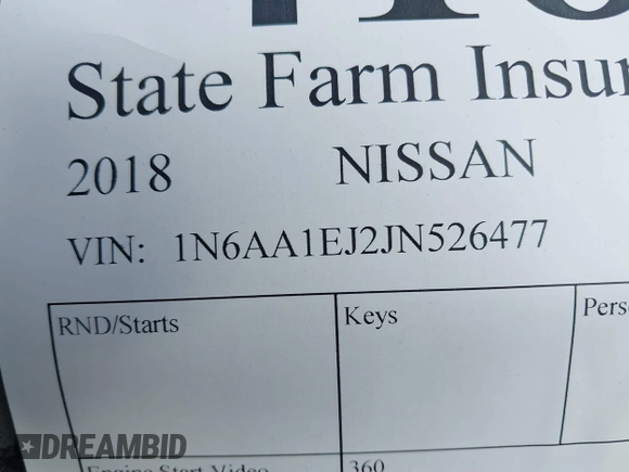 2018 Nissan Titan SV z VIN 1N6AA1EJ2JN526477, wystawiony jako IAAI lot #41872455 z przebiegiem Nie podano mil oraz . Historia ofert i sprzedaży dostępna na DreamBid. Obrazek 9.