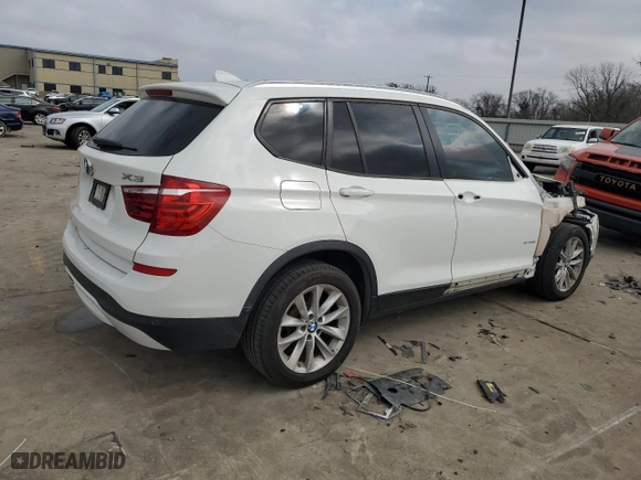 2015 BMW X3 sDrive28i with VIN 5UXWZ7C58F0M83521, listed as a Copart auction lot 44396365 with 130,431 mi miles and Salvage Title. Bid and sale history available at carsss.com. Image 3.
