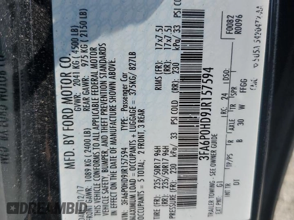 2018 Ford Fusion SE z VIN 3FA6P0HD9JR157594, wystawiony jako Copart lot #55539515 z przebiegiem 164 403 mil mil oraz Czysty tytuł • Clean title. Historia ofert i sprzedaży dostępna na DreamBid. Obrazek 12.