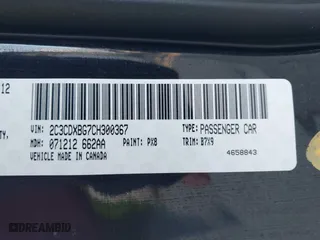 2012 Dodge Charger SE with VIN 2C3CDXBG7CH300367, listed as a IAAI auction lot 42067391 with 165,383 mi miles. Bid and sale history available at carsss.com. Image 9.