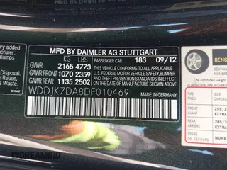 2013 Mercedes-Benz SL 550 with VIN WDDJK7DA8DF010469, listed as a IAAI auction lot 42626374 with 108,360 mi miles and . Bid and sale history available at DreamBid. Image 9.