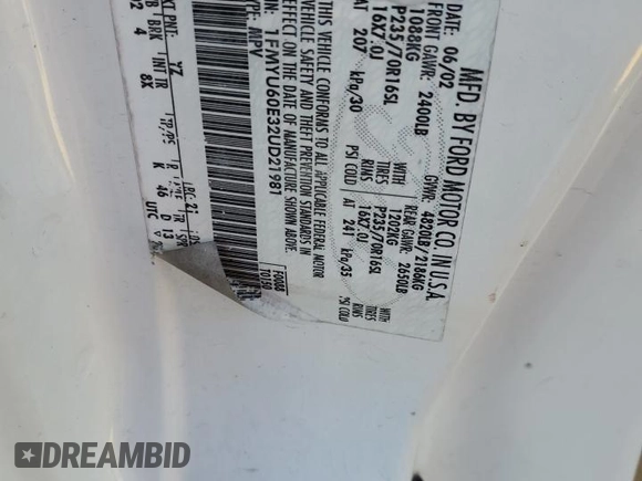 2002 Ford Explorer Sport Value z VIN 1FMYU60E32UD21981, wystawiony jako Copart lot #82619254 z przebiegiem 260 676 mil mil oraz Szkoda całkowita • Salvage title. Historia ofert i sprzedaży dostępna na DreamBid. Obrazek 12.