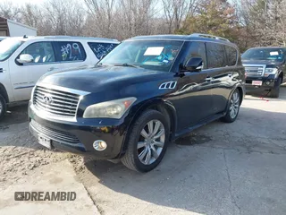 2012 Infiniti QX56 8-passenger with VIN JN8AZ2ND1C9715889, listed as a IAAI auction lot 41440893 with 221,212 mi miles and . Bid and sale history available at DreamBid. Image 19.
