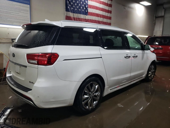 2018 Kia Sedona SX-L with VIN KNDME5C14J6374887, listed as a Copart auction lot 85730294 with 142,626 mi miles and Salvage Title. Bid and sale history available at carsss.com. Image 3.