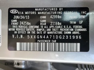 2013 Kia Optima EX с VIN 5XXGN4A71DG231996, выставлен на аукционе Copart как лот 75771594 с пробегом 135 278 миль миль и Списание • Salvage title. История ставок и продаж доступна на DreamBid. Изображение 14.