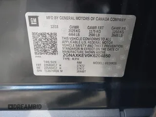 2019 Chevrolet Equinox LT with VIN 2GNAXKEV0K6204850, listed as a IAAI auction lot 41116842 with 137,945 mi miles and . Bid and sale history available at carsss.com. Image 9.