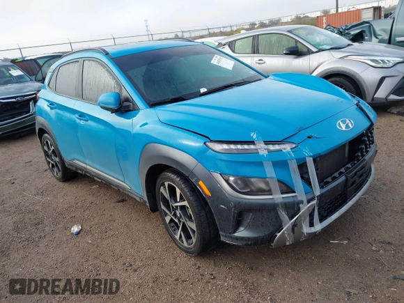 2023 Hyundai Kona Limited with VIN KM8K53A30PU981322, listed as a IAAI auction lot 41051511 with 41,003 mi miles. Bid and sale history available at carsss.com. Image 1.