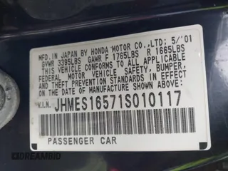 2001 Honda Civic LX with VIN JHMES16571S010117, listed as a IAAI auction lot 42207199 with 194,825 mi miles and . Bid and sale history available at DreamBid. Image 9.