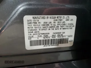 2019 Infiniti Q50 3.0t Signature Edition with VIN JN1EV7AP7KM540939, listed as a Copart auction lot 50421915 with 62,887 mi miles and Clean Title. Bid and sale history available at carsss.com. Image 12.