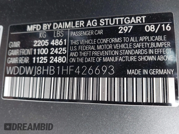 2017 Mercedes-Benz C 63 S AMG with VIN WDDWJ8HB1HF426693, listed as a IAAI auction lot 42042268 with 83,042 mi miles and . Bid and sale history available at carsss.com. Image 9.