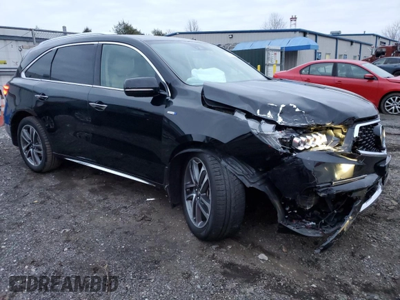 2017 Acura MDX Sport Hybrid w/Advance Pkg with VIN 5FRYD7H70HB000383, listed as a Copart auction lot 85009424 with 91,712 mi miles and Salvage Title. Bid and sale history available at carsss.com. Image 4.
