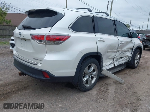 2016 Toyota Highlander Limited with VIN 5TDDKRFHXGS269529, listed as a IAAI auction lot 42365574 with 108,241 mi miles and . Bid and sale history available at DreamBid. Image 4.