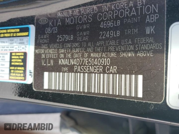 2014 Kia Cadenza Limited with VIN KNALN4D77E5140910, listed as a Copart auction lot 74577294 with 149,006 mi miles and Salvage Title. Bid and sale history available at carsss.com. Image 14.