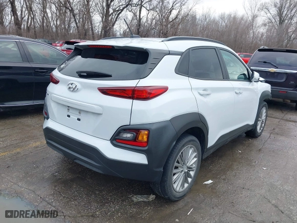 2021 Hyundai Kona SEL with VIN KM8K22AA8MU602483, listed as a IAAI auction lot 41450400 with 34,628 mi miles. Bid and sale history available at carsss.com. Image 4.