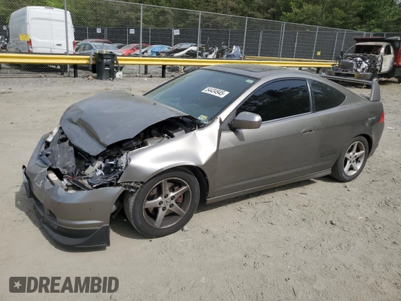 2002 Acura RSX Type S with VIN JH4DC53062C027480, listed as a Copart auction lot 54434945 with 155,555 mi miles and Salvage Title. Bid and sale history available at DreamBid. Image 1.