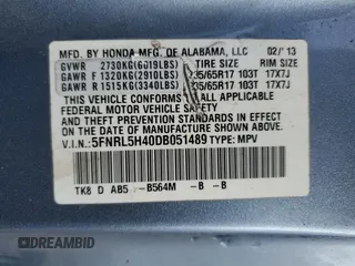 2013 Honda Odyssey EX z VIN 5FNRL5H40DB051489, wystawiony jako Copart lot #41862515 z przebiegiem 172 966 mil mil oraz Szkody całkowita. Historia ofert i sprzedaży dostępna na DreamBid. Obrazek 13.