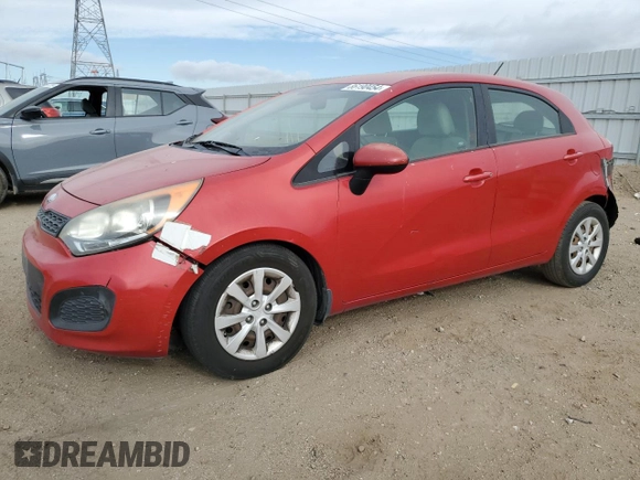 2013 Kia Rio LX with VIN KNADM5A32D6210014, listed as a Copart auction lot 86190454 with 160,175 mi miles and Salvage Title. Bid and sale history available at carsss.com. Image 1.