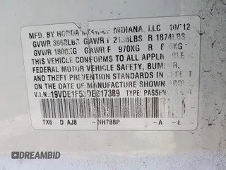 2013 Acura ILX Premium z VIN 19VDE1F53DE017389, wystawiony jako IAAI lot #41897366 z przebiegiem 161 556 mil mil oraz . Historia ofert i sprzedaży dostępna na DreamBid. Obrazek 9.
