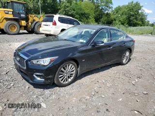 2018 Infiniti Q50 Luxe with VIN JN1EV7AR4JM432312, listed as a Copart auction lot 66115205 with 27,565 mi miles and Salvage title. Bid and sale history available at DreamBid. Image 1.