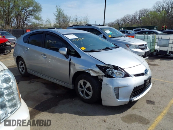 2012 Toyota Prius One with VIN JTDKN3DU2C0334107, listed as a IAAI auction lot 41891637 with 173,469 mi miles. Bid and sale history available at carsss.com. Image 1.