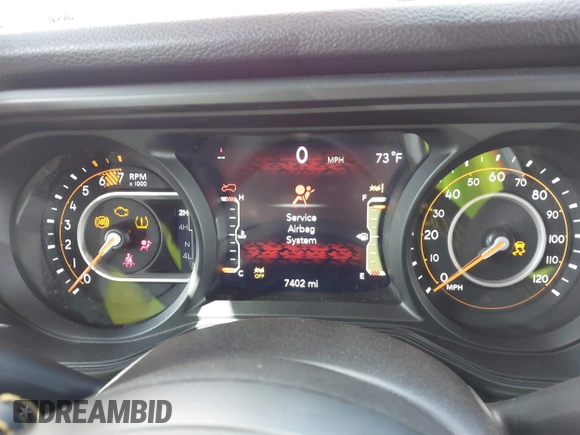 2024 Jeep Wrangler Willys with VIN 1C4PJXDG5RW320193, listed as a IAAI auction lot 41934630 with 7,402 mi miles and . Bid and sale history available at carsss.com. Image 7.