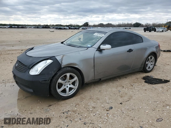2004 Infiniti G35 Coupe w/Leather with VIN JNKCV54E34M801844, listed as a Copart auction lot 87820895 with 136,257 mi miles and Salvage Title. Bid and sale history available at carsss.com. Image 1.