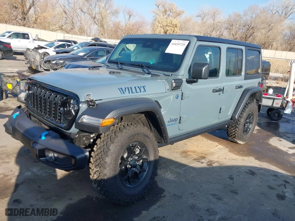 2024 Jeep Wrangler 4xe Willys with VIN 1C4RJXN66RW369353, listed as a IAAI auction lot 41035725 with 1,352 mi miles. Bid and sale history available at carsss.com. Image 17.