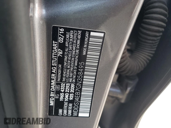 2016 Mercedes-Benz CLA 250 with VIN WDDSJ4EB7GN358495, listed as a Copart auction lot 64972683 with 101,974 mi miles and . Bid and sale history available at DreamBid. Image 12.