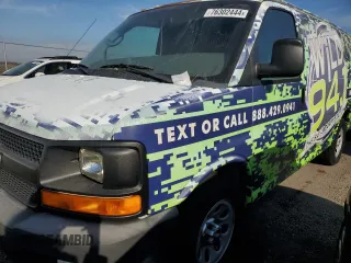 2011 Chevrolet Express Cargo with VIN 1GCSGAFX7B1175082, listed as a Copart auction lot 76302444 with Not provided miles and Salvage title. Bid and sale history available at DreamBid. Image 1.