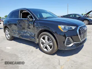 2020 Audi Q3 S line Premium with VIN WA1DECF30L1100906, listed as a Copart auction lot 53922435 with 41,961 mi miles and Salvage title. Bid and sale history available at DreamBid. Image 4.