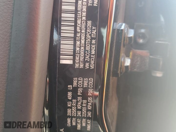 2016 Jeep Renegade Limited with VIN ZACCJBDT5GPC61266, listed as a Copart auction lot 61795035 with 125,784 mi miles and Salvage title. Bid and sale history available at DreamBid. Image 14.