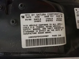 2000 Saturn SL with VIN 1G8ZK5273YZ239987, listed as a Copart auction lot 41577615 with 145,659 mi miles and Salvage title. Bid and sale history available at DreamBid. Image 13.