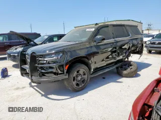 2023 Chevrolet Tahoe Commercial with VIN 1GNSCLEDXPR447042, listed as a Copart auction lot 52399275 with 22,205 mi miles and Salvage title. Bid and sale history available at DreamBid. Image 1.