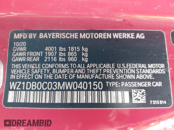 2021 Toyota Supra 3.0 z VIN WZ1DB0C03MW040150, wystawiony jako IAAI lot #42704929 z przebiegiem 15 076 mil mil oraz . Historia ofert i sprzedaży dostępna na DreamBid. Obrazek 9.