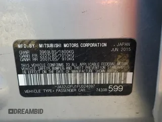 2015 Mitsubishi Lancer ES with VIN JA32U2FU1FU024097, listed as a Copart auction lot 72535844 with 84,457 mi miles and Clean Title. Bid and sale history available at carsss.com. Image 14.